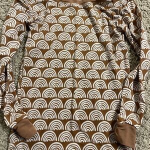 Little Sleepies Brown and White Rainbow Shirt